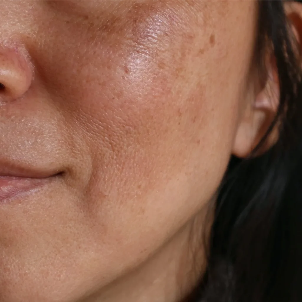 Hyperpigmentation and Brown Spots on women face Hydrafacial Treatment